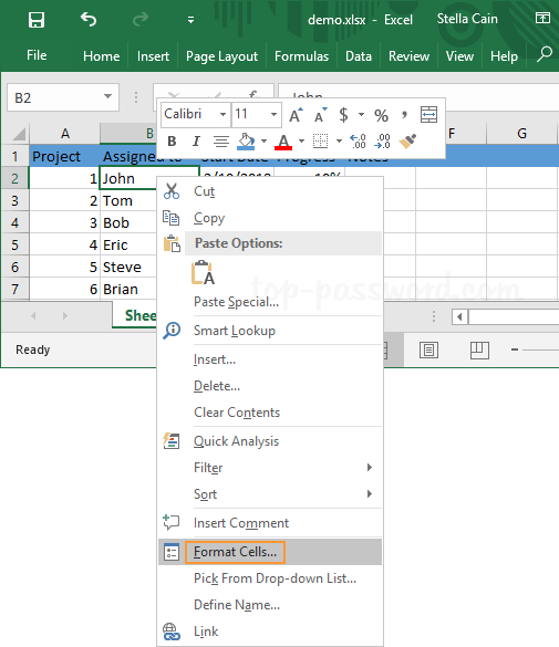 can i protect excel for mac table while still can hide columns